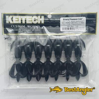 Keitech Crazy Flapper 3.6" Nero - #001