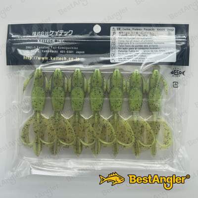 Keitech Crazy Flapper 3.6" Green Pumpkin Chartreuse - #401