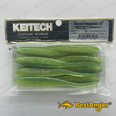 Keitech Shad Impact 4" Lime / Chartreuse - #424