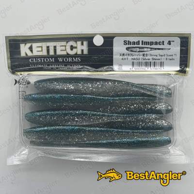 Keitech Shad Impact 4" Hasu (Silver Shiner) - #431