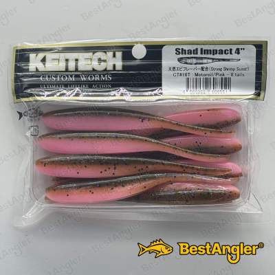 Keitech Shad Impact 4" Motoroil / Pink - CT#16