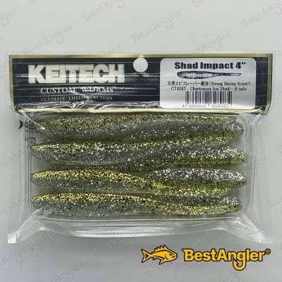 Keitech Shad Impact 4" Chartreuse Ice Shad - CT#28