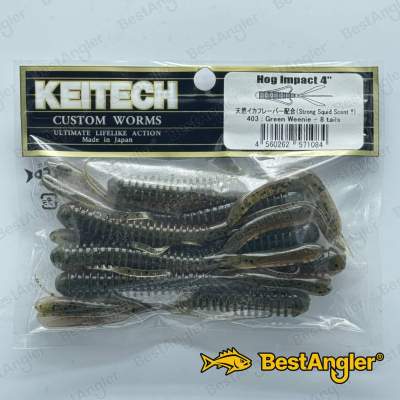 Keitech Hog Impact 4" Green Weenie - #403