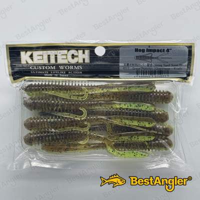 Keitech Hog Impact 4" Green Pumpkin Chartreuse - #401