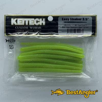 Keitech Easy Shaker 3.5" Clear Chartreuse Glow - #026
