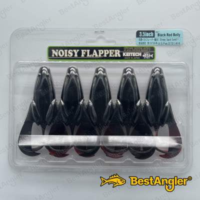Keitech Noisy Flapper 3.5" Black Red Belly - #467