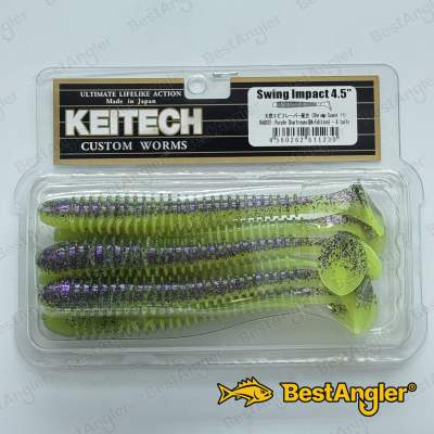 Keitech Swing Impact 4.5" Purple Chartreuse - BA#03