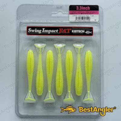 Keitech FAT Swing Impact 3.3" Chartreuse Shad - CT#13