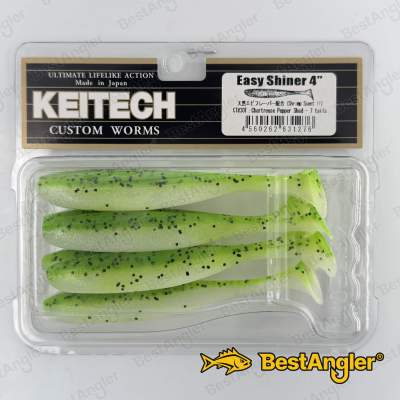 Keitech Easy Shiner 4" Chartreuse Pepper Shad - CT#30
