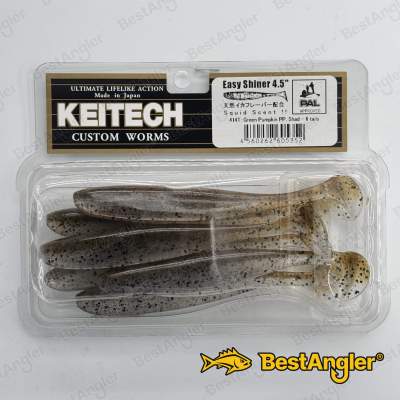 Keitech Easy Shiner 4.5" Green Pumpkin PP. Shad - #414