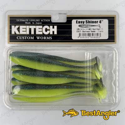 Keitech Easy Shiner 4" Chartreuse Thunder - CT#12