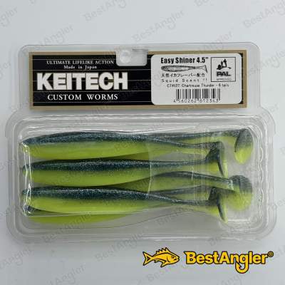 Keitech Easy Shiner 4.5" Chartreuse Thunder - CT#12