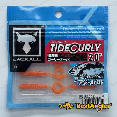 Jackall Tide Curly 2" Glow Orange / Gold Flake