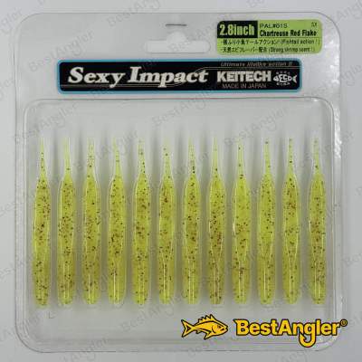 Keitech Sexy Impact 2.8" Chartreuse Red Flake - PAL#01