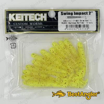 Keitech Swing Impact 2" Chartreuse Red Flake - PAL#01