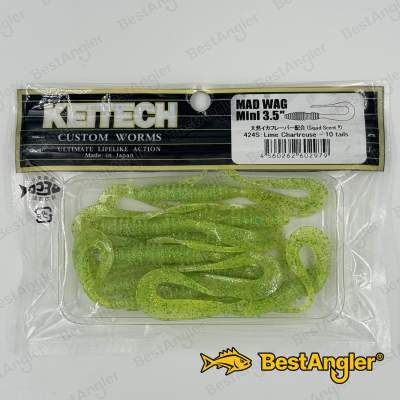 Keitech Mad Wag 3.5" Lime / Chartreuse - #424