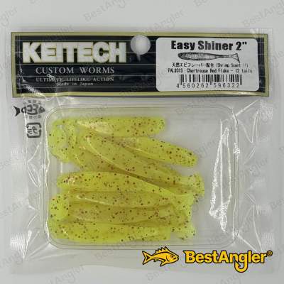 Keitech Easy Shiner 2" Chartreuse Red Flake - PAL#01