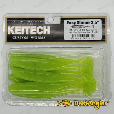 Keitech Easy Shiner 3.5" Clear Chartreuse Glow - #026