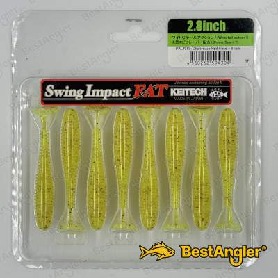 Keitech FAT Swing Impact 2.8" Chartreuse Red Flake - PAL#01