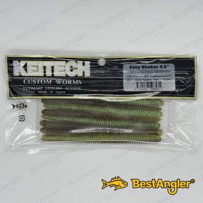 Keitech Easy Shaker 4.5" Green Pumpkin / Chartreuse - #401