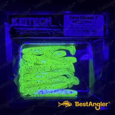 Keitech Easy Shiner 2" Chartreuse Red Flake - PAL#01 - UV