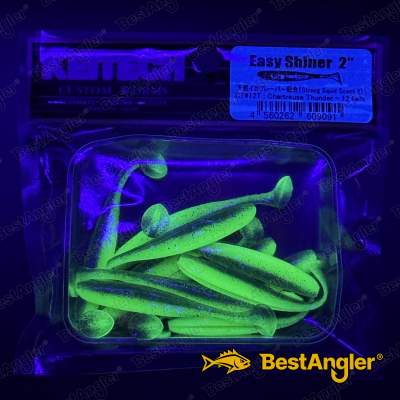 Keitech Easy Shiner 2" Chartreuse Thunder - CT#12 - UV