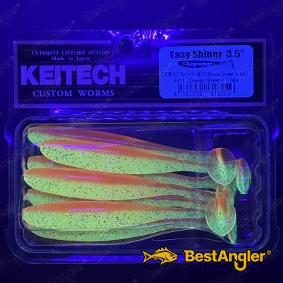 Keitech Easy Shiner 3.5" Orange Shiner - #441 - UV
