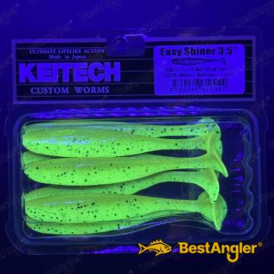 Keitech Easy Shiner 3.5" Motoroil / Chartreuse - CT#14 - UV