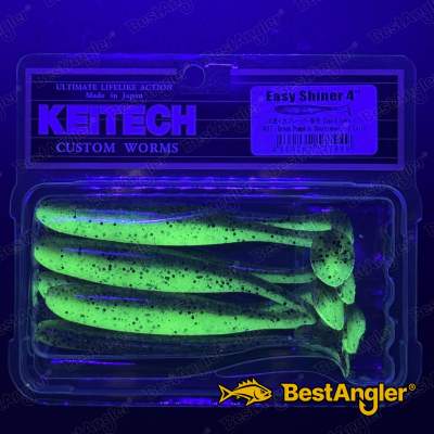 Keitech Easy Shiner 4" Green Pumpkin Chartreuse - #401 - UV