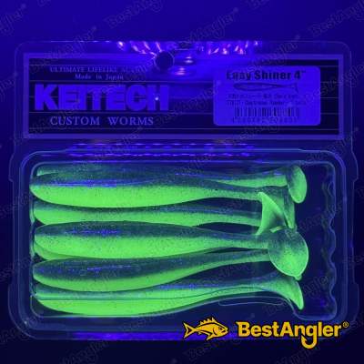 Keitech Easy Shiner 4" Chartreuse Thunder - CT#12 - UV