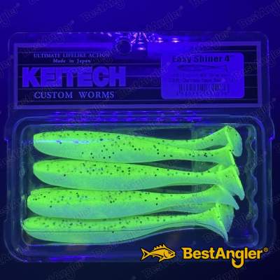 Keitech Easy Shiner 4" Chartreuse Pepper Shad - CT#30 - UV