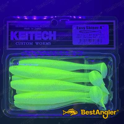 Keitech Easy Shiner 4" Chartreuse Shad - CT#13 - UV