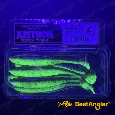 Keitech Easy Shiner 4.5" Green Pumpkin Chartreuse - #401 - UV