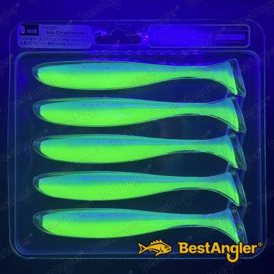 Keitech Easy Shiner 5" Ice Chartreuse - PAL#03 - UV