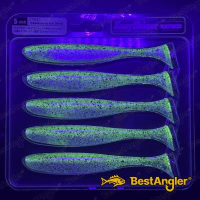 Keitech Easy Shiner 5" Chartreuse Ice Shad - CT#28 - UV