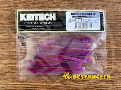 Keitech Shad Impact 3" Chameleon / Black & Blue FLK - CT#21