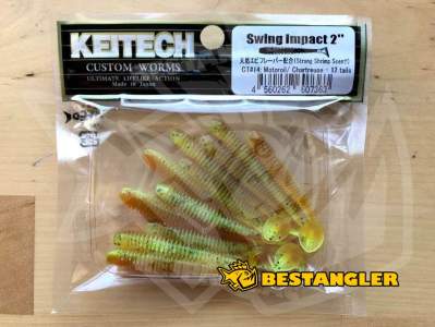 Keitech Swing Impact 2" Motoroil / Chartreuse - CT#14