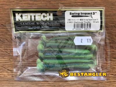 Keitech Swing Impact 3" Chartreuse Thunder - CT#12
