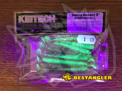 Keitech Swing Impact 3" Green Pumpkin Chartreuse - #401 - UV