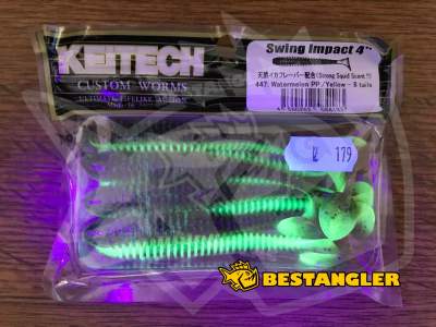 Keitech Swing Impact 4" Watermelon PP. / Yellow - #447 - UV