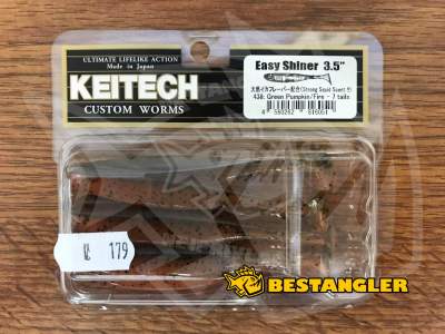 Keitech Easy Shiner 3.5" Green Pumpkin Fire - #438