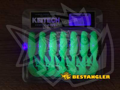 Keitech Flapper Grub 4" Lime Chartreuse - #424 - UV