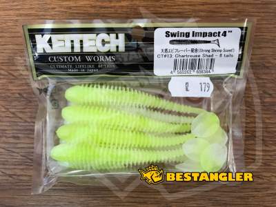 Keitech Swing Impact 4" Chartreuse Shad - CT#13