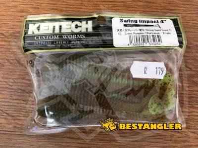 Keitech Swing Impact 4" Green Pumpkin Chartreuse - #401