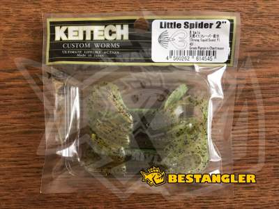 Keitech Little Spider 2" Green Pumpkin Chartreuse - #401