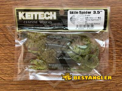 Keitech Little Spider 3.5" Green Pumpkin Chartreuse - #401