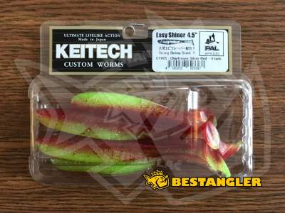 Keitech Easy Shiner 4.5" Chartreuse Silver Red - CT#25