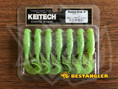 Keitech Flapper Grub 4" Lime Chartreuse - #424