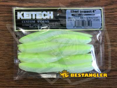 Keitech Shad Impact 4" Chartreuse Shad - CT#13