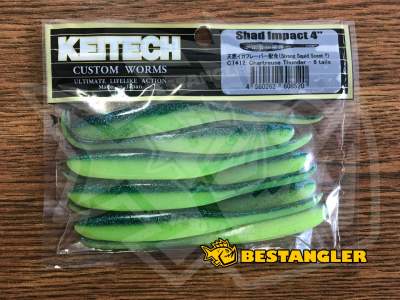 Keitech Shad Impact 4" Chartreuse Thunder - CT#12